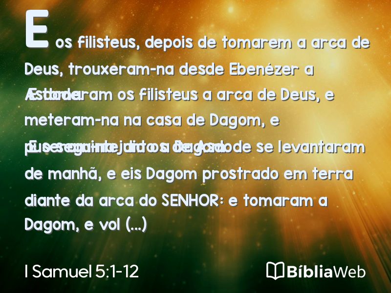 I Samuel 5:1-12 em imagem para compartilhar