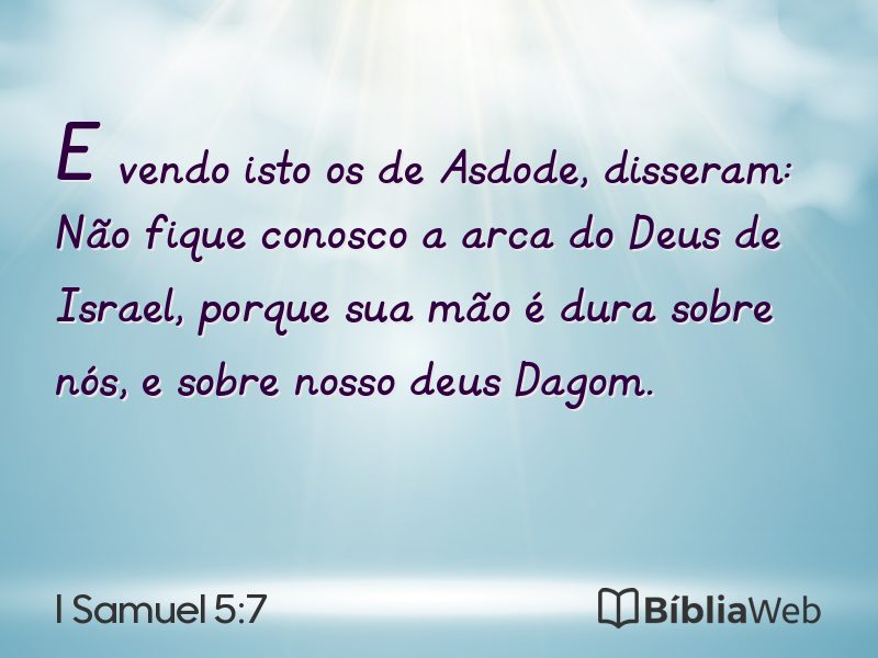 I Samuel 5:7 em imagem para compartilhar