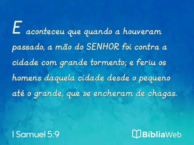 I Samuel 5:9 em imagem para compartilhar