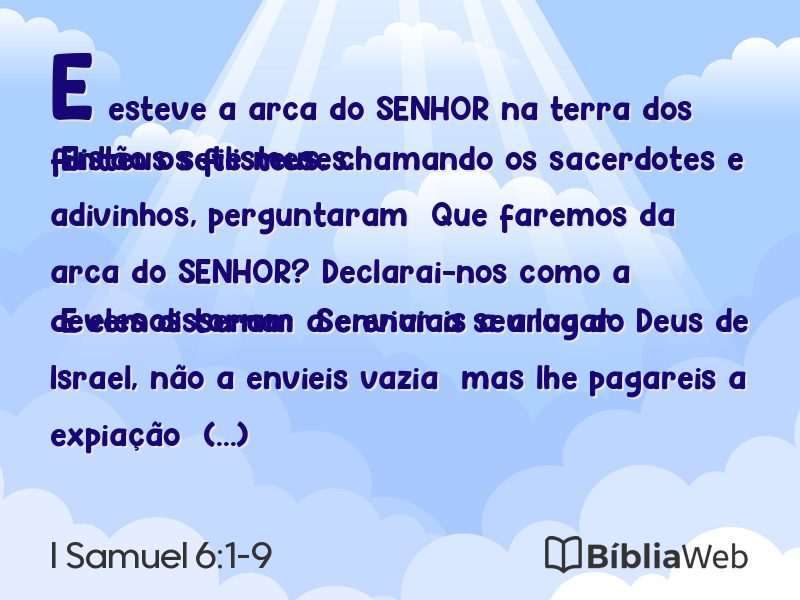 I Samuel 6:1-9 em imagem para compartilhar