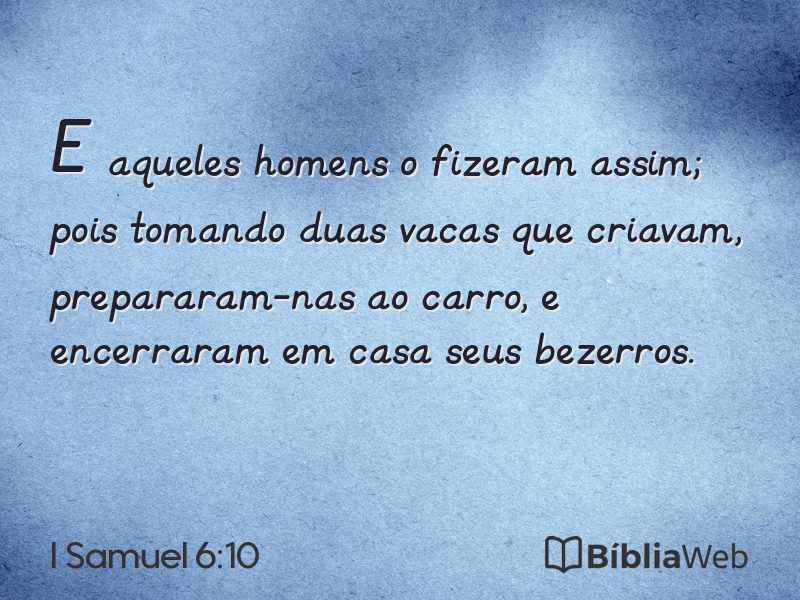 I Samuel 6:10 em imagem para compartilhar