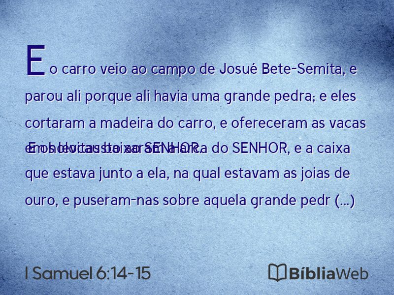 I Samuel 6:14-15 em imagem para compartilhar