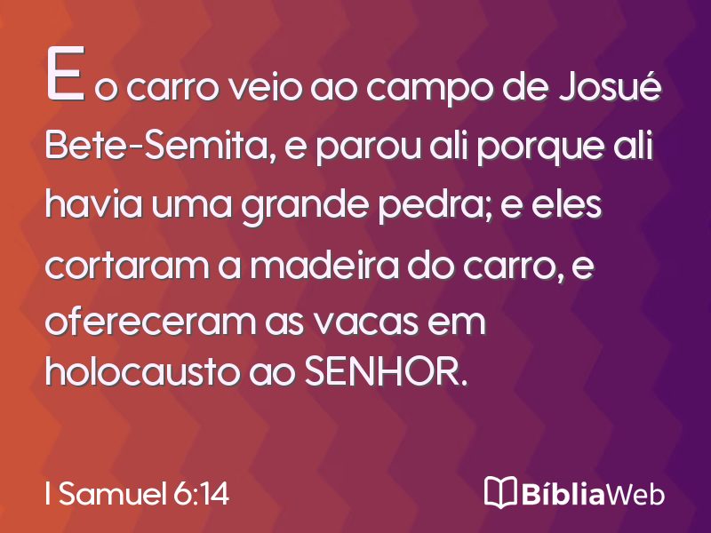 I Samuel 6:14 em imagem para compartilhar