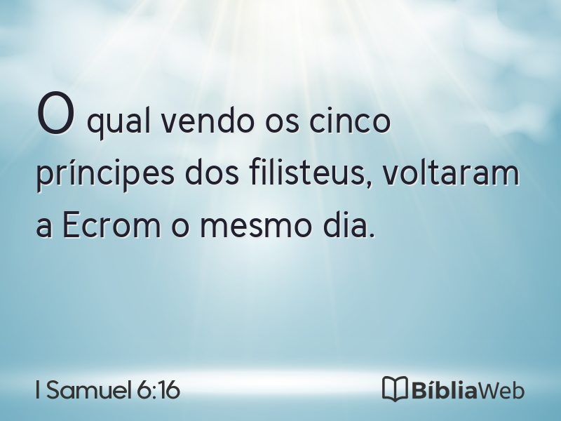 I Samuel 6:16 em imagem para compartilhar
