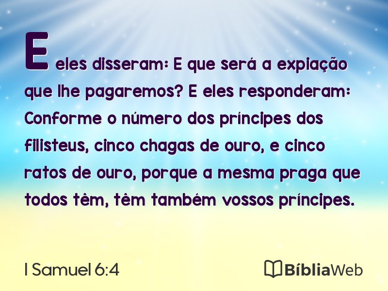 I Samuel 6:4 em imagem para compartilhar