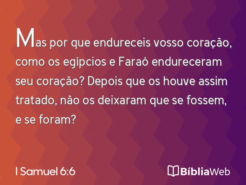 I Samuel 6:6 em imagem para compartilhar
