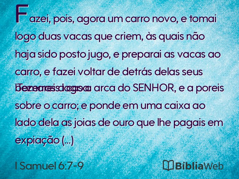 I Samuel 6:7-9 em imagem para compartilhar