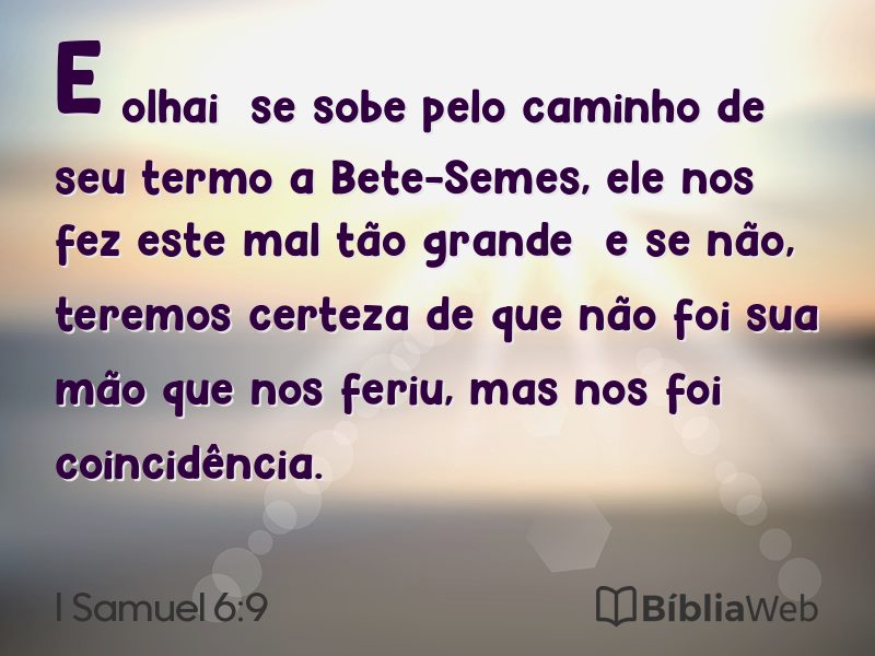 I Samuel 6:9 em imagem para compartilhar