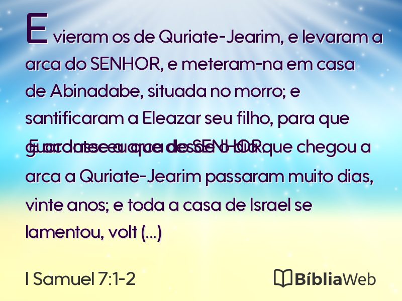 I Samuel 7:1-2 em imagem para compartilhar