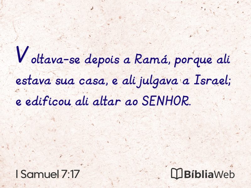 I Samuel 7:17 em imagem para compartilhar