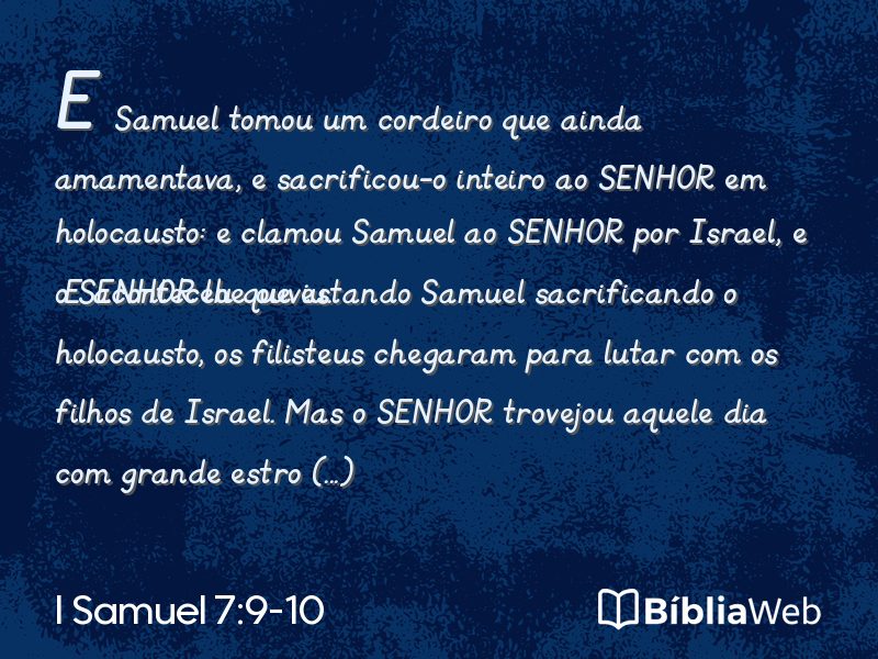 I Samuel 7:9-10 em imagem para compartilhar
