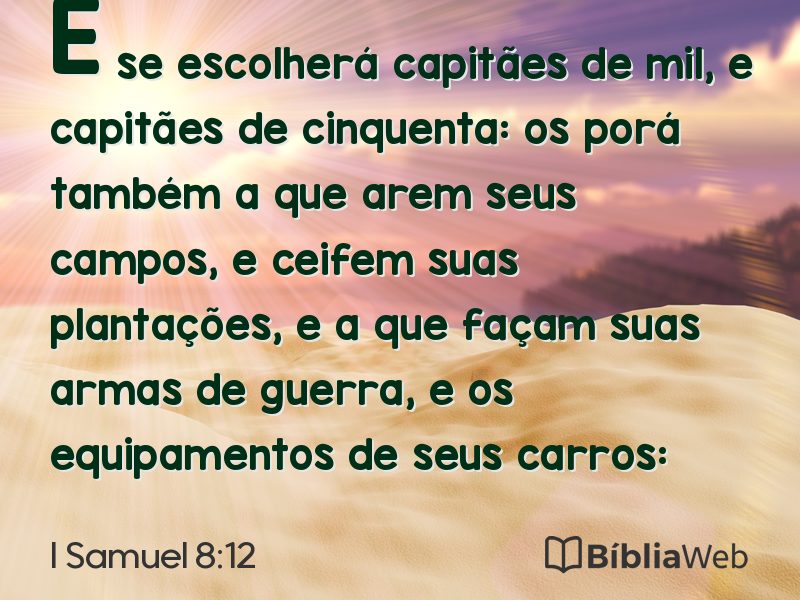 I Samuel 8:12 em imagem para compartilhar