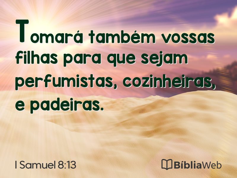 I Samuel 8:13 em imagem para compartilhar