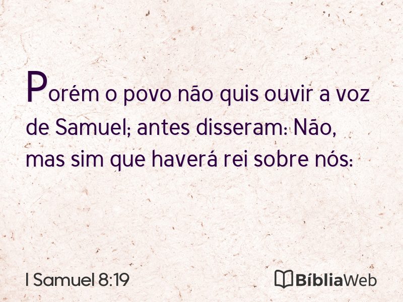 I Samuel 8:19 em imagem para compartilhar