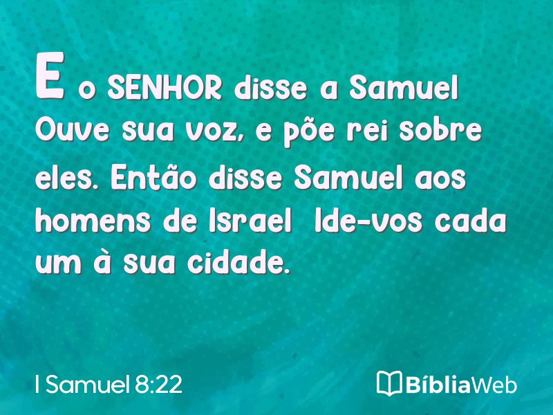 I Samuel 8:22 em imagem para compartilhar