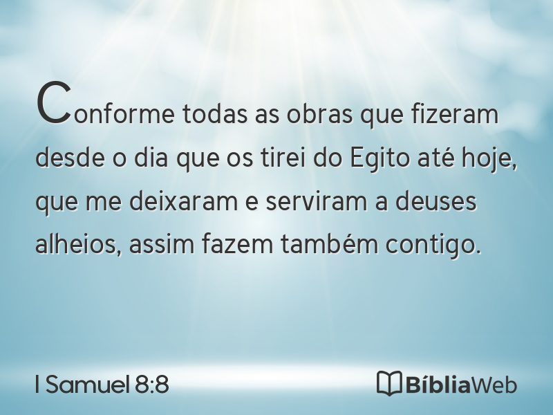 I Samuel 8:8 em imagem para compartilhar