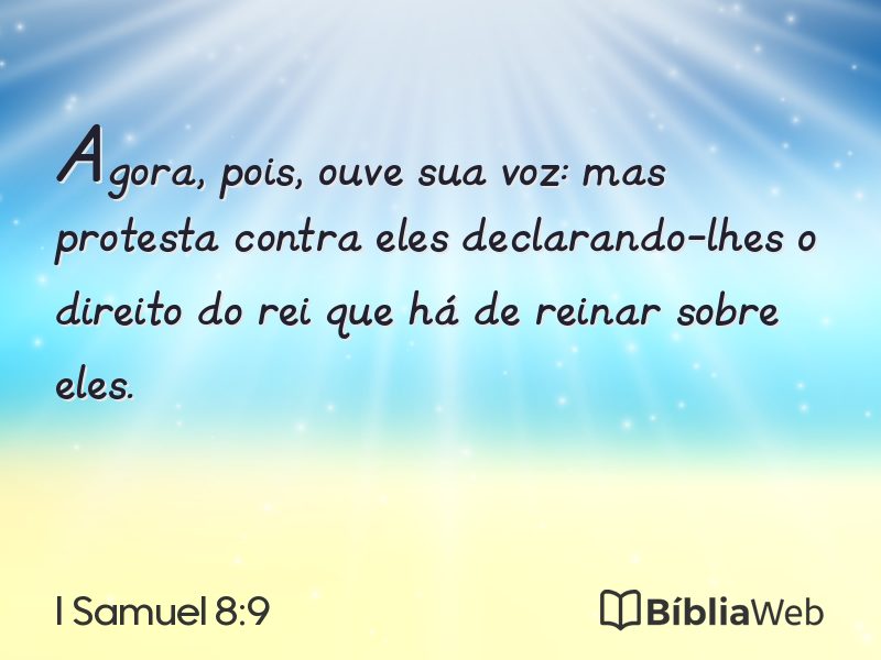 I Samuel 8:9 em imagem para compartilhar