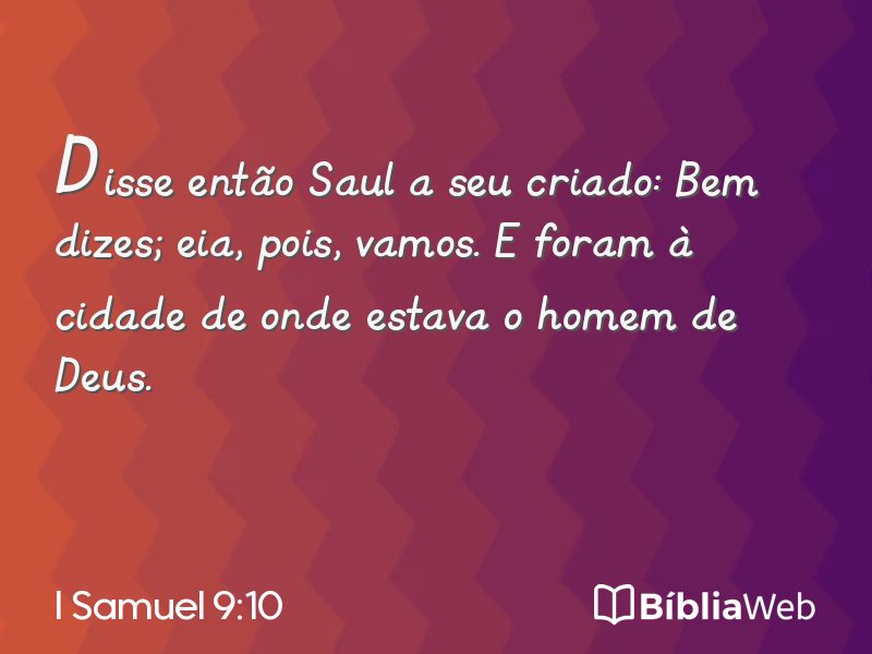 I Samuel 9:10 em imagem para compartilhar