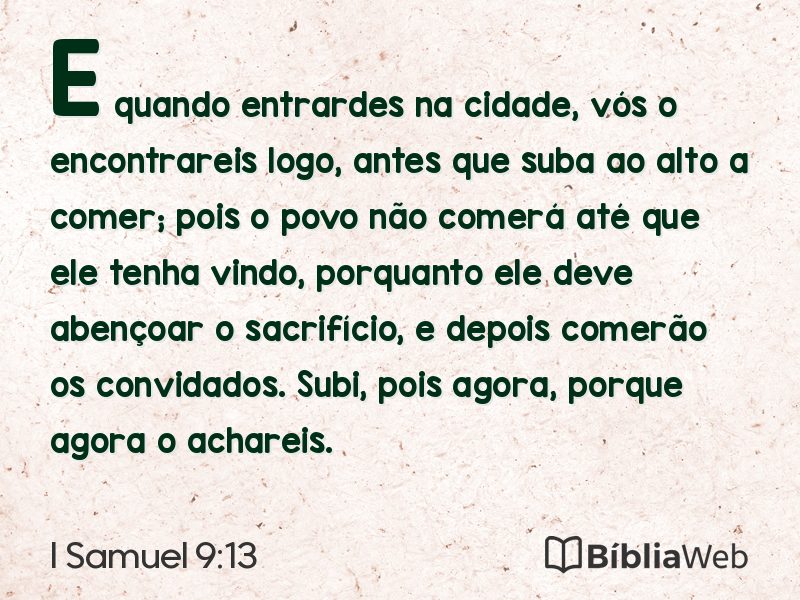 I Samuel 9:13 em imagem para compartilhar
