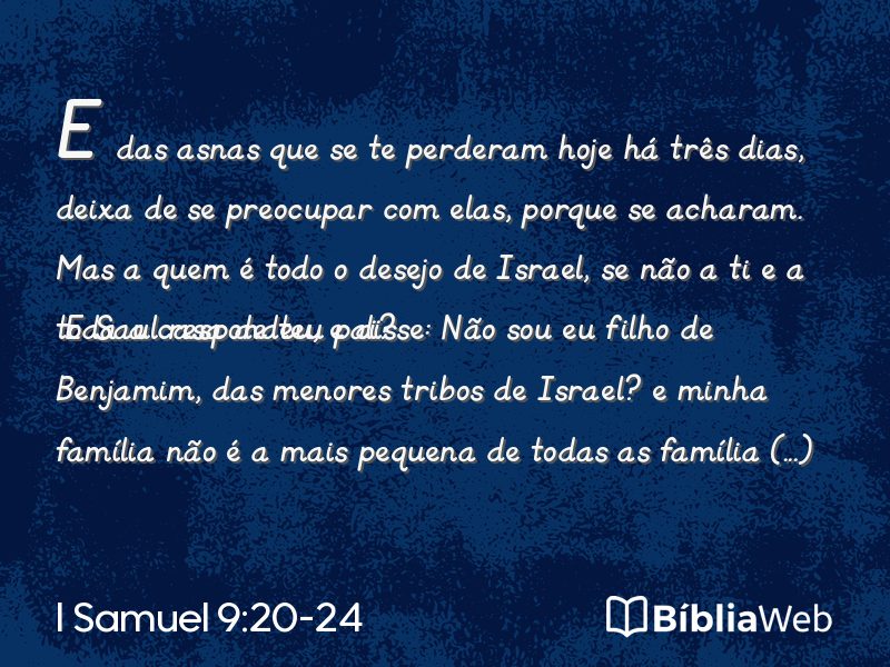 I Samuel 9:20-24 em imagem para compartilhar