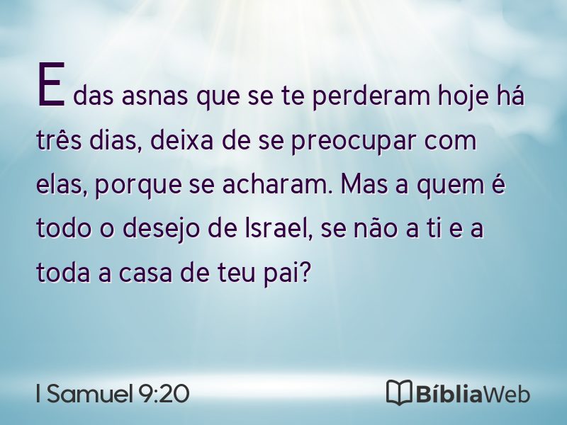 I Samuel 9:20 em imagem para compartilhar