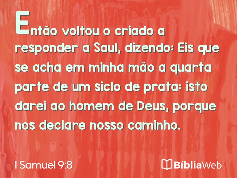 I Samuel 9:8 em imagem para compartilhar