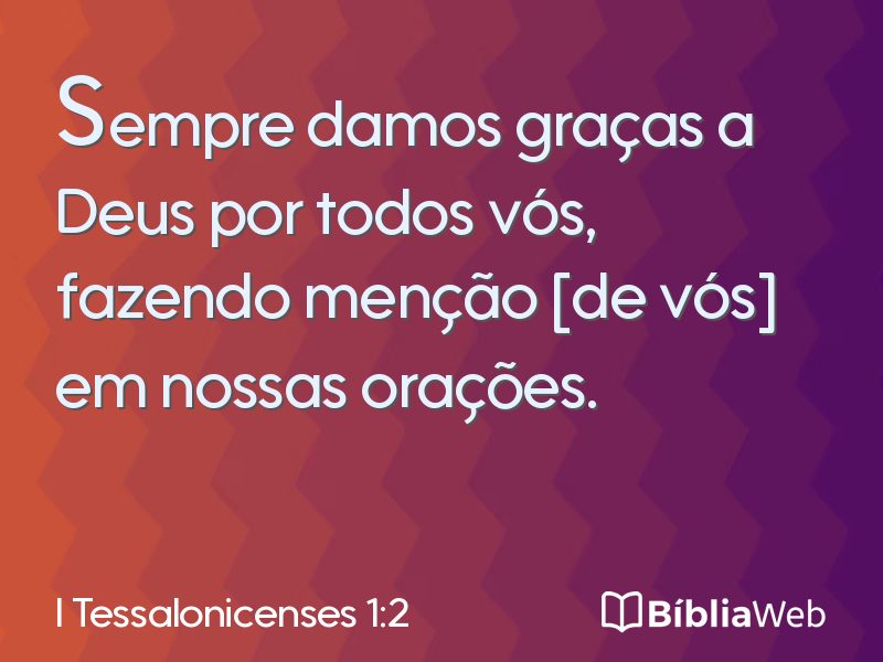 I Tessalonicenses 1:2 em imagem para compartilhar