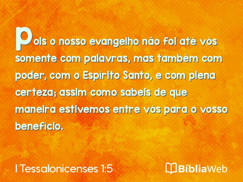 I Tessalonicenses 1:5 em imagem para compartilhar