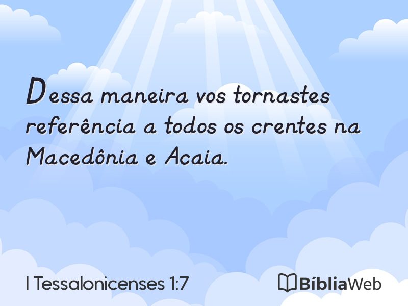 I Tessalonicenses 1:7 em imagem para compartilhar