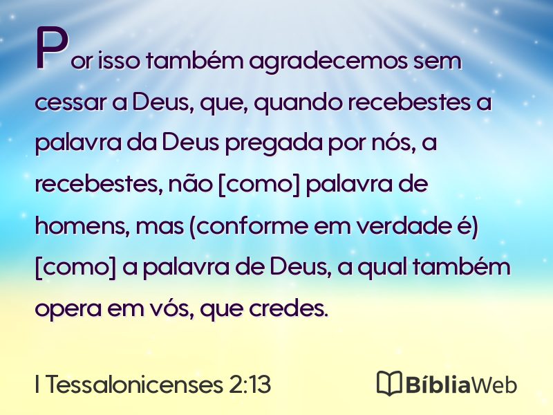 I Tessalonicenses 2:13 em imagem para compartilhar