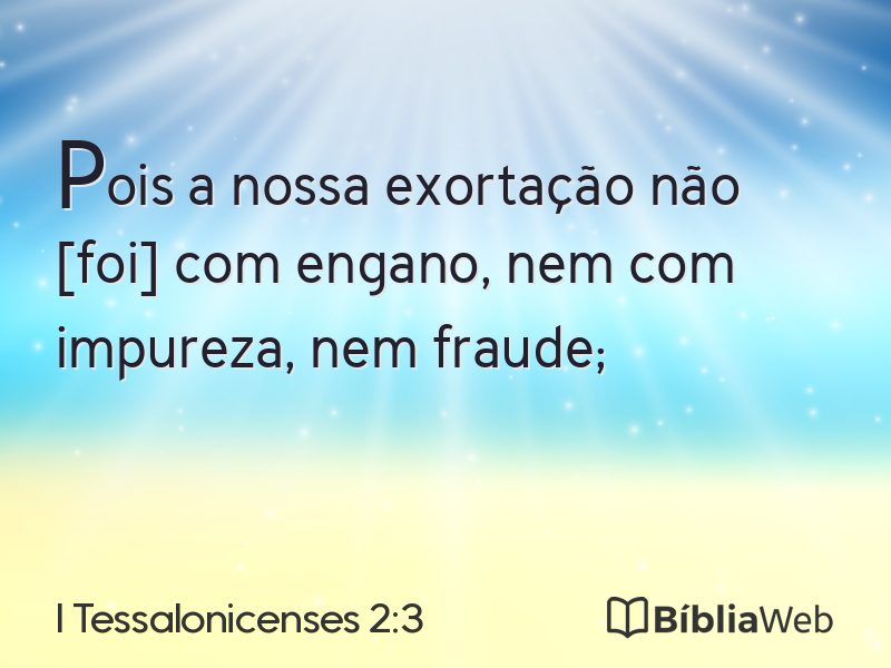 I Tessalonicenses 2:3 em imagem para compartilhar