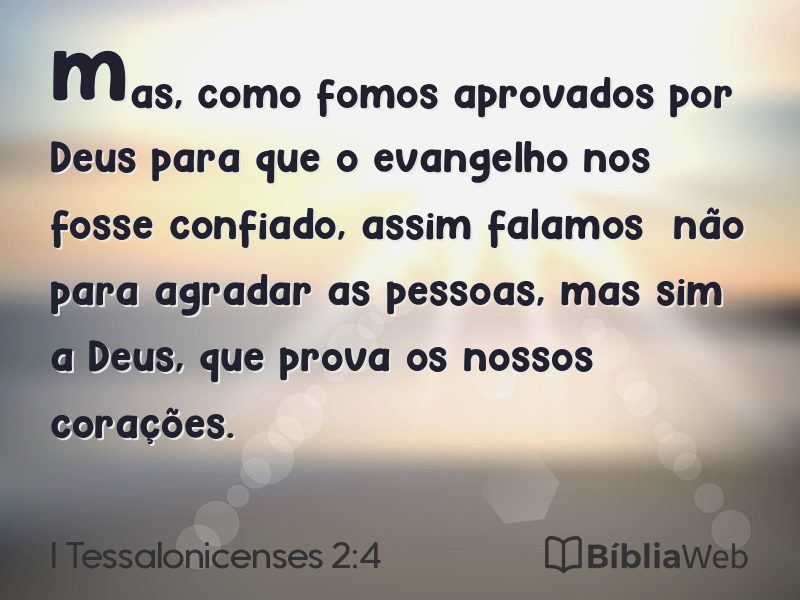 I Tessalonicenses 2:4 em imagem para compartilhar