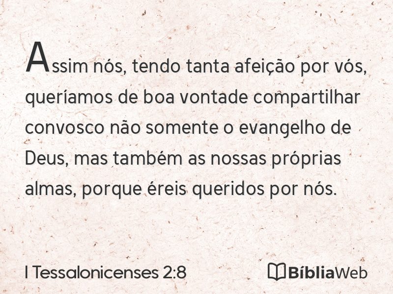 I Tessalonicenses 2:8 em imagem para compartilhar