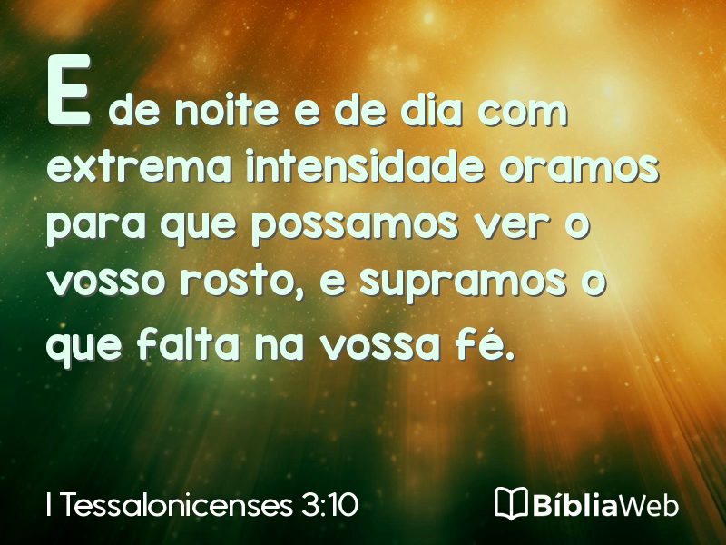 I Tessalonicenses 3:10 em imagem para compartilhar