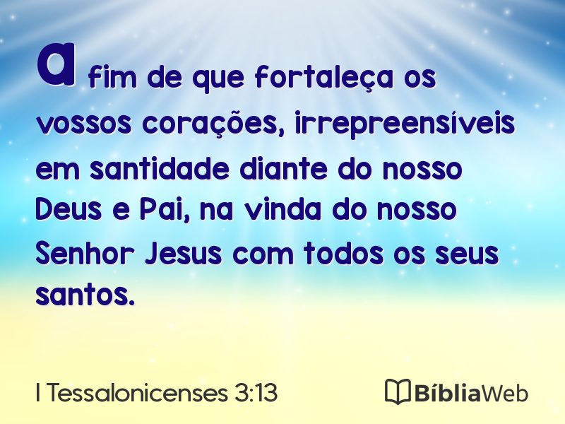 I Tessalonicenses 3:13 em imagem para compartilhar