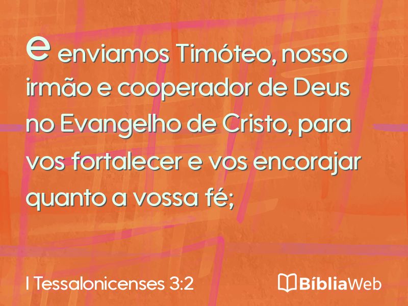 I Tessalonicenses 3:2 em imagem para compartilhar