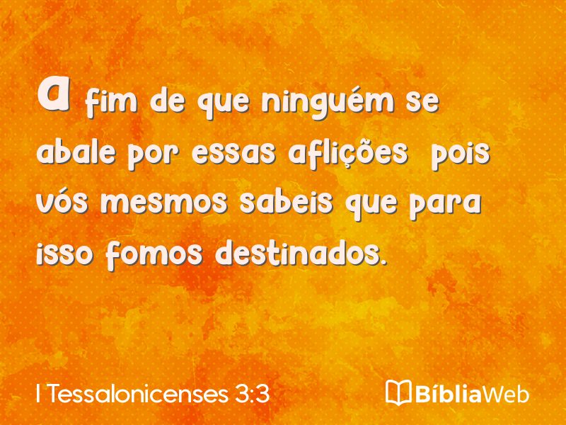 I Tessalonicenses 3:3 em imagem para compartilhar