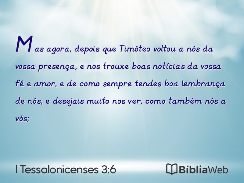 I Tessalonicenses 3:6 em imagem para compartilhar