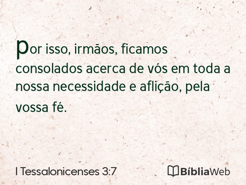 I Tessalonicenses 3:7 em imagem para compartilhar