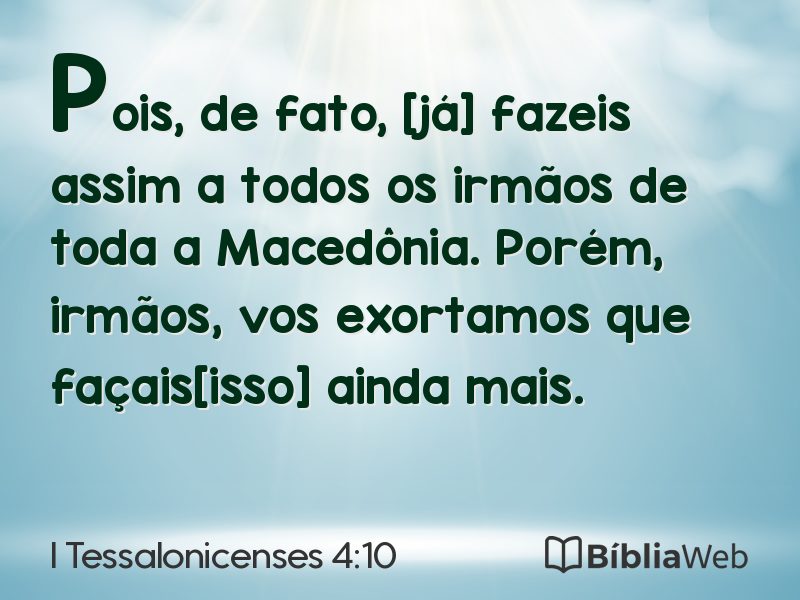 I Tessalonicenses 4:10 em imagem para compartilhar