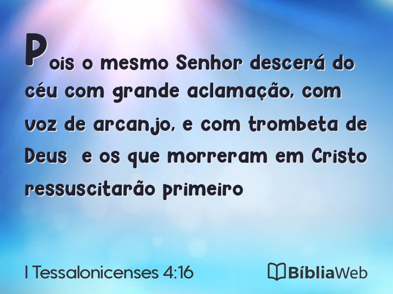 I Tessalonicenses 4:16 em imagem para compartilhar