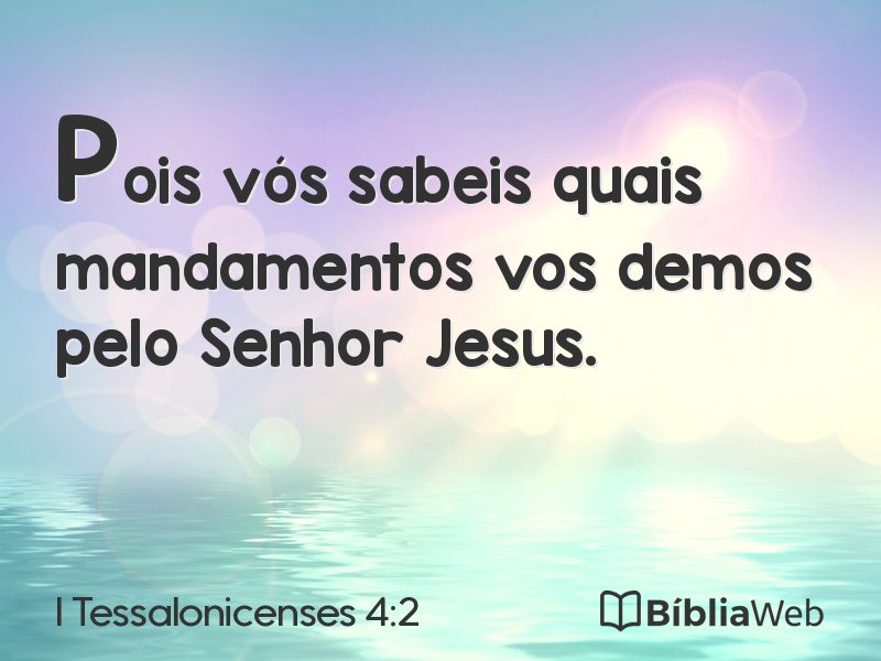 I Tessalonicenses 4:2 em imagem para compartilhar