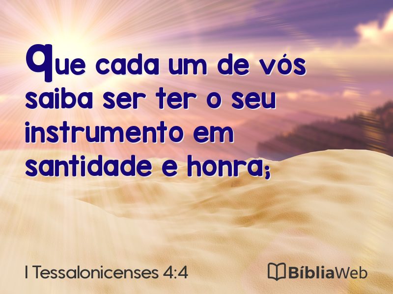 I Tessalonicenses 4:4 em imagem para compartilhar