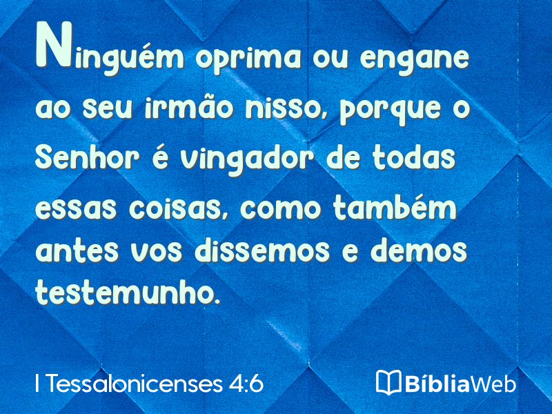 I Tessalonicenses 4:6 em imagem para compartilhar
