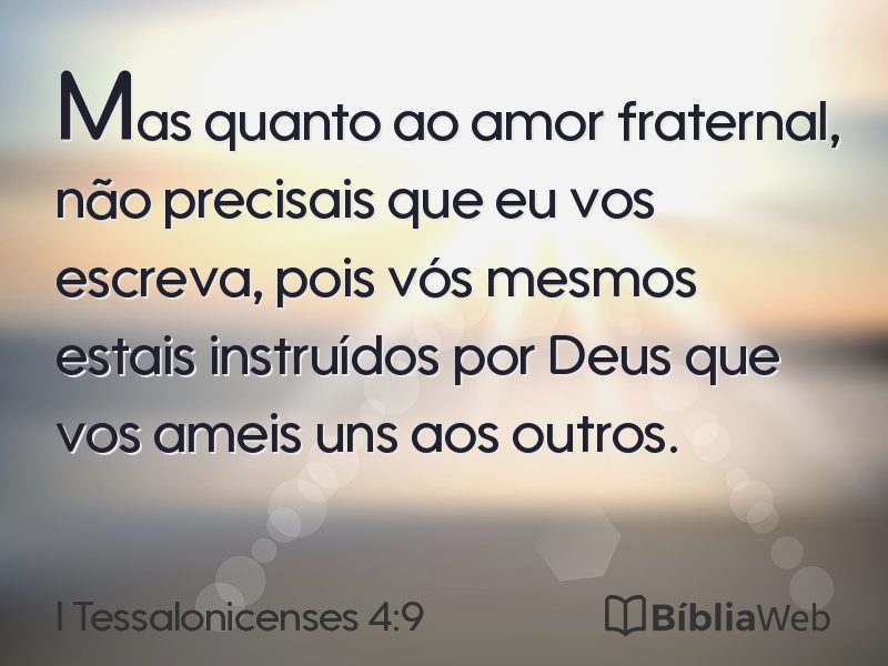 I Tessalonicenses 4:9 em imagem para compartilhar