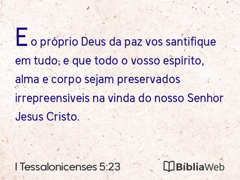 I Tessalonicenses 5:23 em imagem para compartilhar