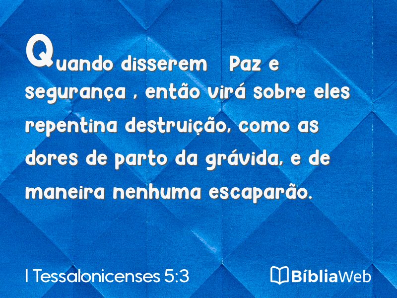 I Tessalonicenses 5:3 em imagem para compartilhar