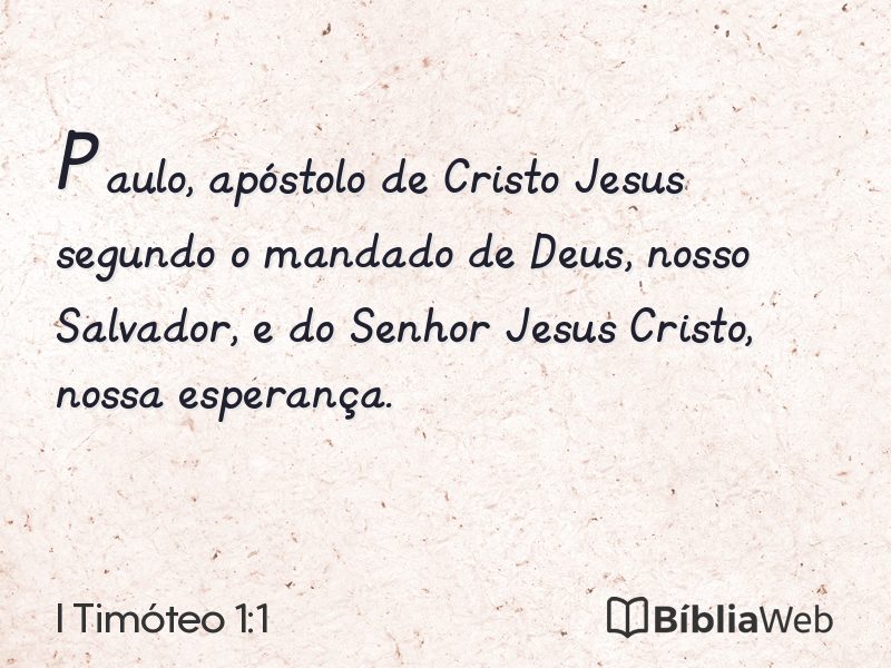 I Timóteo 1:1 em imagem para compartilhar