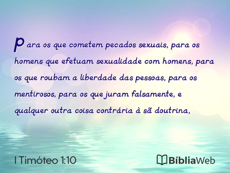 I Timóteo 1:10 em imagem para compartilhar