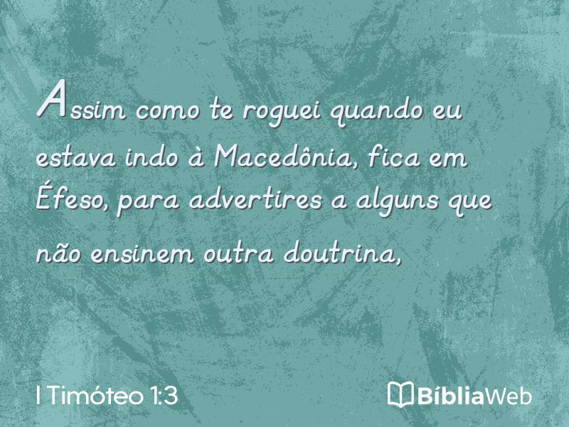 I Timóteo 1:3 em imagem para compartilhar